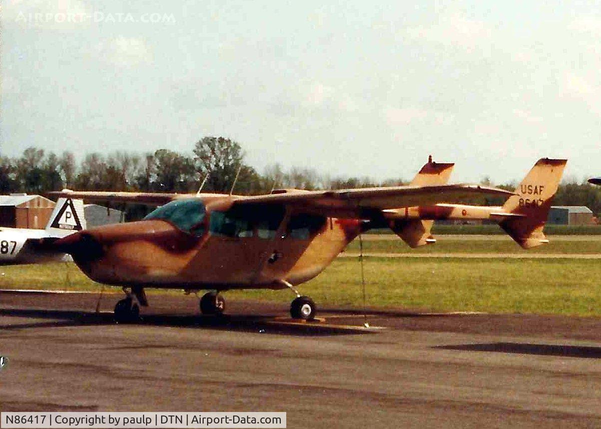 N86417, 1969 Cessna 337D Super Skymaster C/N 337-1181, At Downtown Shreveport 1987 - Scanned Photo