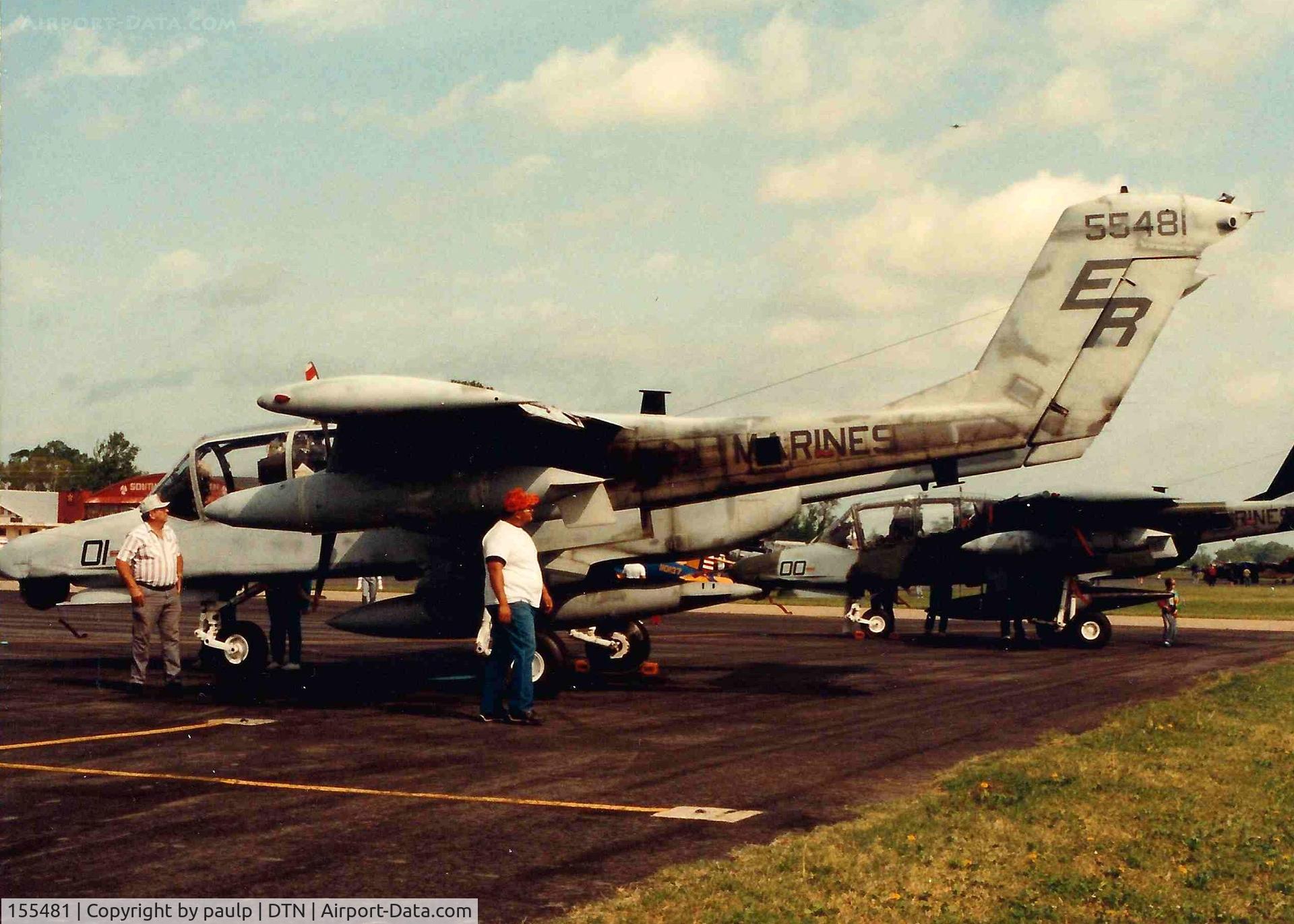 155481, North American Rockwell OV-10D Bronco C/N 305-92, At Downtown Shreveport 1987 - Scanned Photo