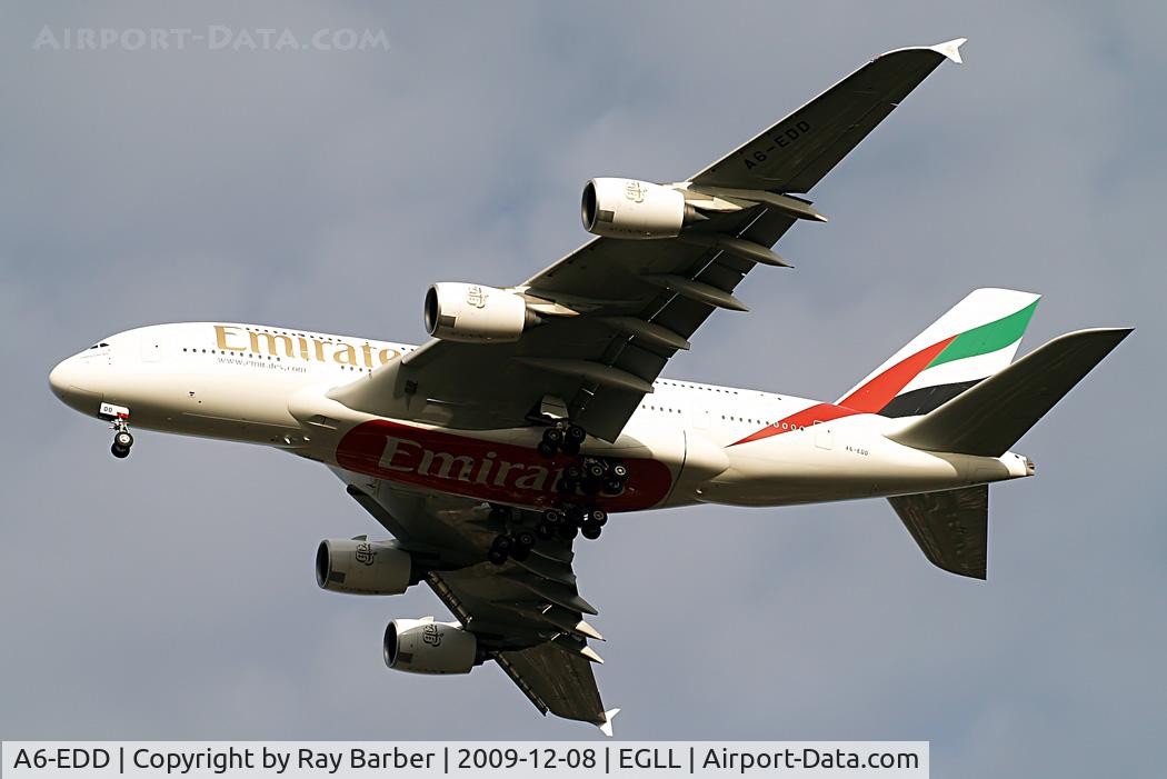 A6-EDD, 2008 Airbus A380-861 C/N 020, Airbus A380-861 [020] (Emirates Airlines) Home~G 08/12/2009.