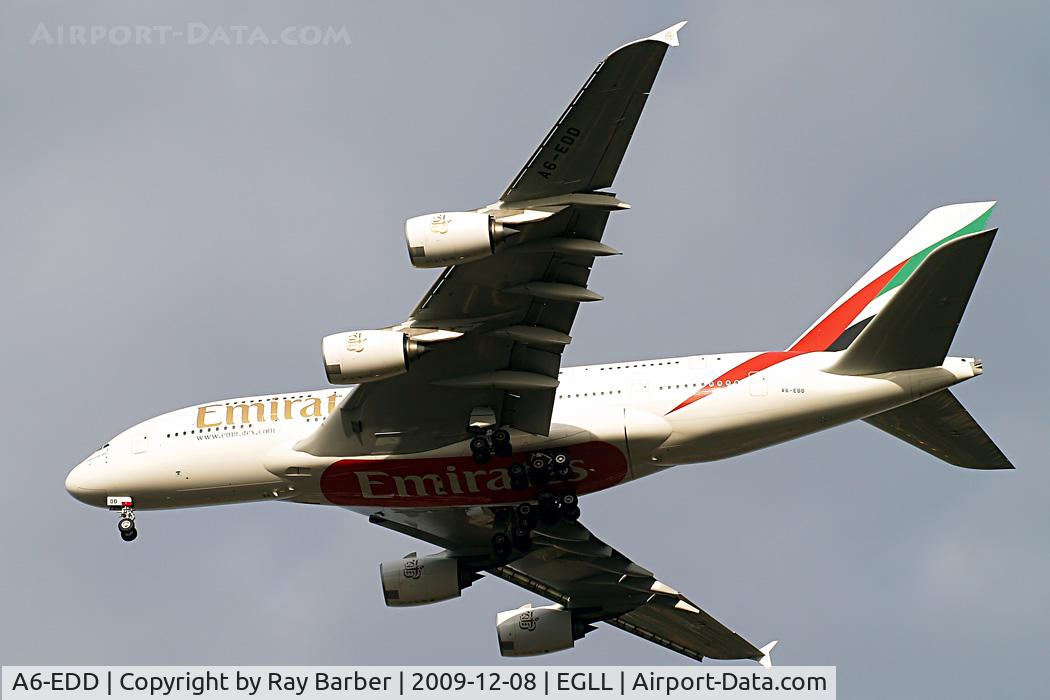 A6-EDD, 2008 Airbus A380-861 C/N 020, Airbus A380-861 [020] (Emirates Airlines) Home~G 08/12/2009.
