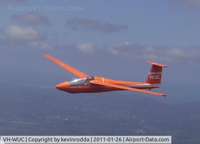 VH-WUC, 1976 Schweizer SGS 1-35 C/N 57, First flight for 23 years ... Bert Persson above Caboolture 26-Jan-11.