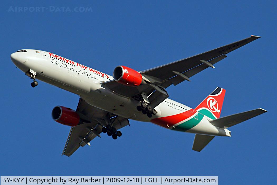 5Y-KYZ, 2007 Boeing 777-2U8ER C/N 36124, Boeing 777-2U8ER [36124] (Kenya Airways) Home~G 10/12/2009.