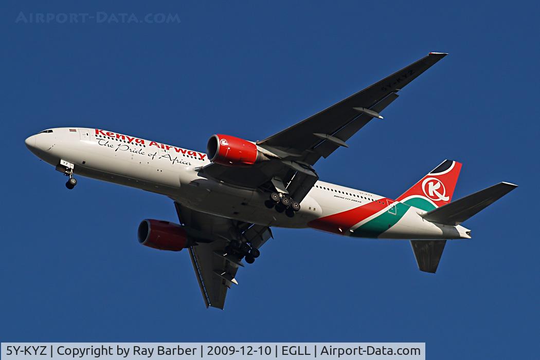 5Y-KYZ, 2007 Boeing 777-2U8ER C/N 36124, Boeing 777-2U8ER [36124] (Kenya Airways) Home~G 10/12/2009.