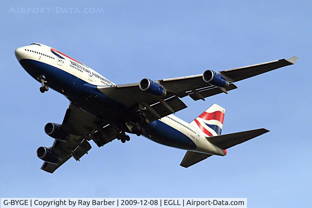 G-BYGE, 1999 Boeing 747-436 C/N 28858, Boeing 747-436 [28858] (British Airways) Home~G 08/12/2009