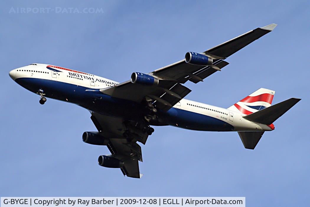 G-BYGE, 1999 Boeing 747-436 C/N 28858, Boeing 747-436 [28858] (British Airways) Home~G 08/12/2009