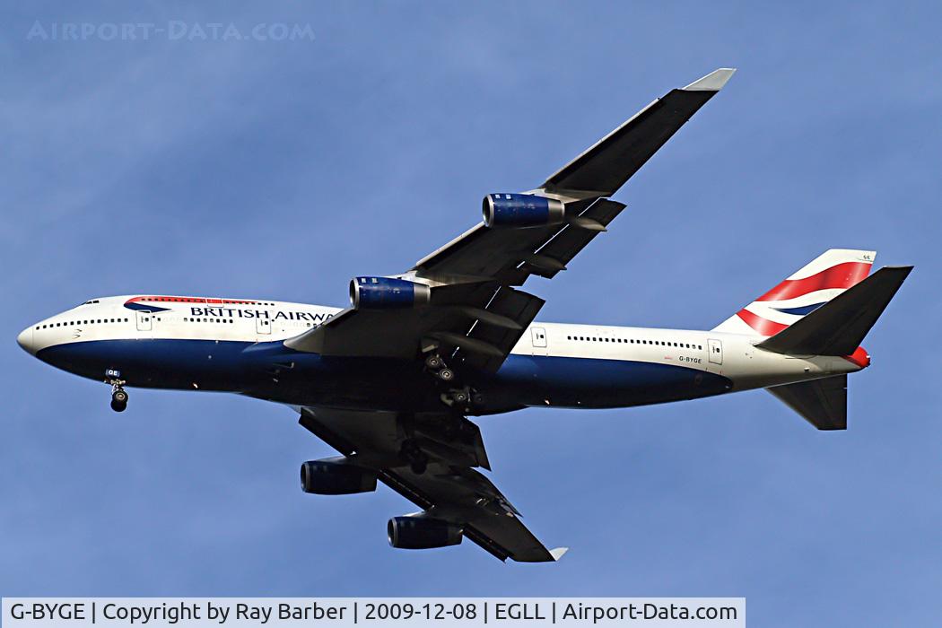 G-BYGE, 1999 Boeing 747-436 C/N 28858, Boeing 747-436 [28858] (British Airways) Home~G 08/12/2009