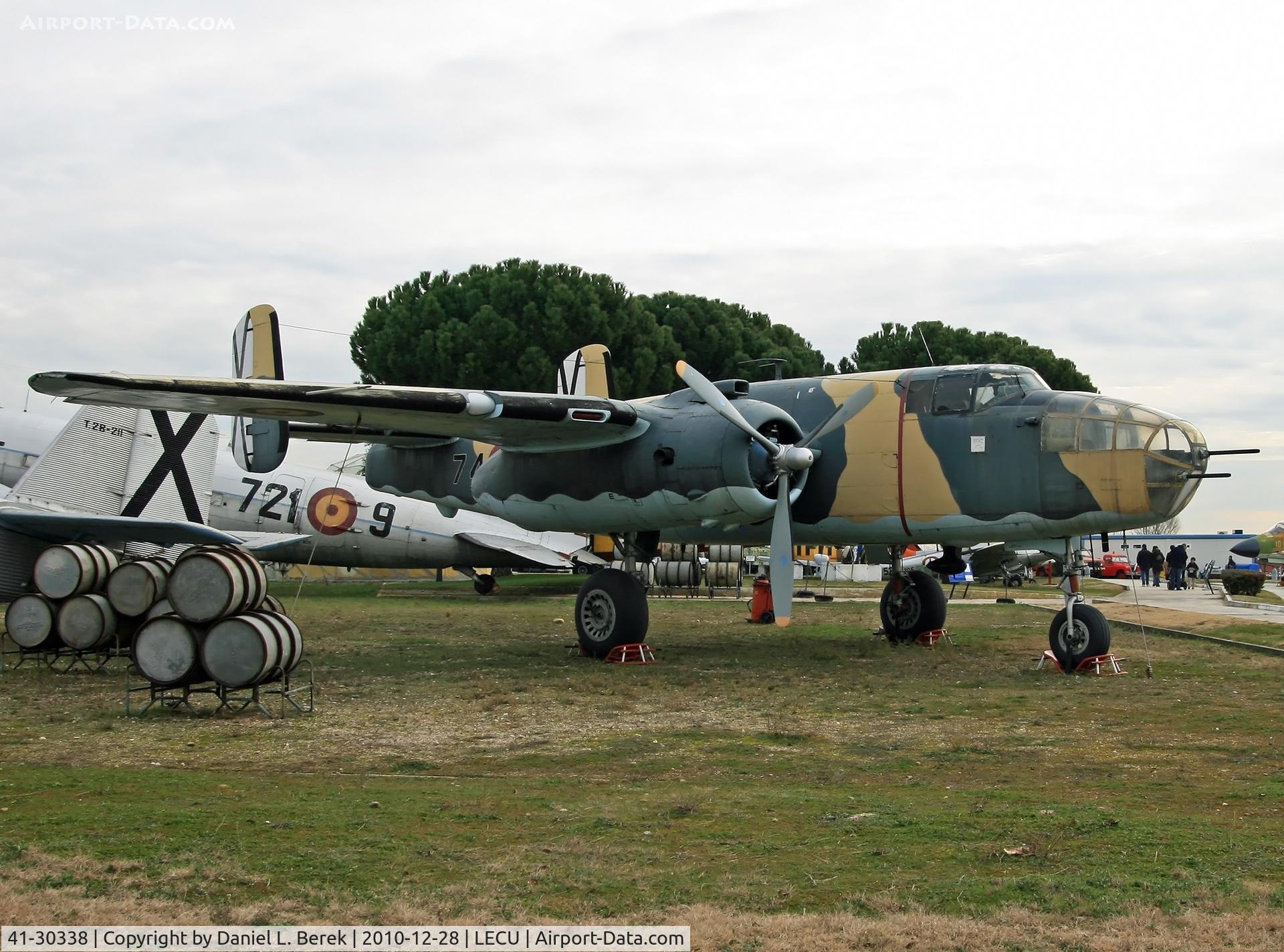 41-30338, 1941 North American TB-25N Mitchell C/N 108-32396, The Museo del Aire rescued old N86427, which lay derelict in Malta, and repainted her to resemble 74-17, the only Mitchell in Spanish Air Force inventory.