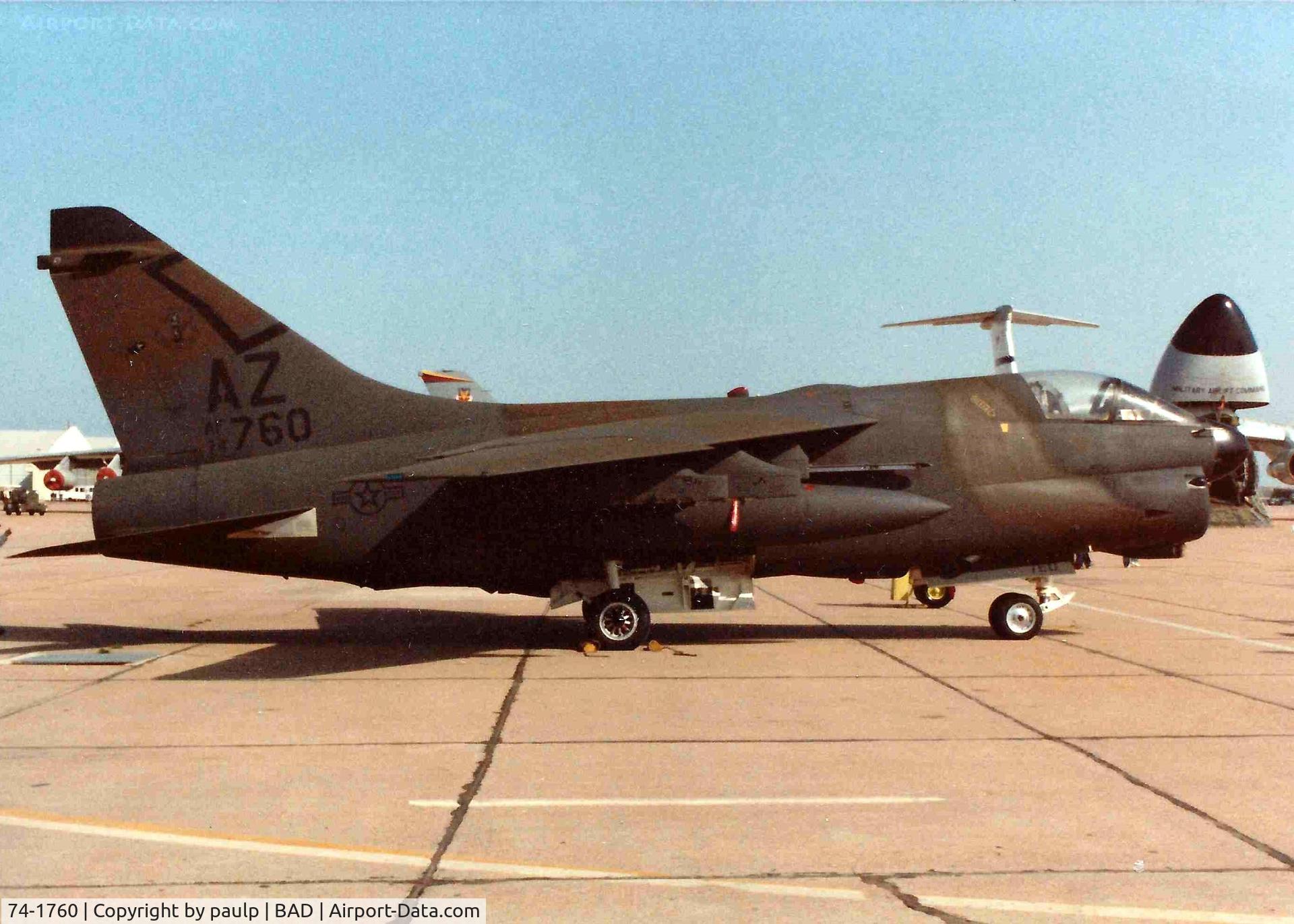 74-1760, 1974 LTV A-7D Corsair II C/N D-435, Barksdale Air Force Base 