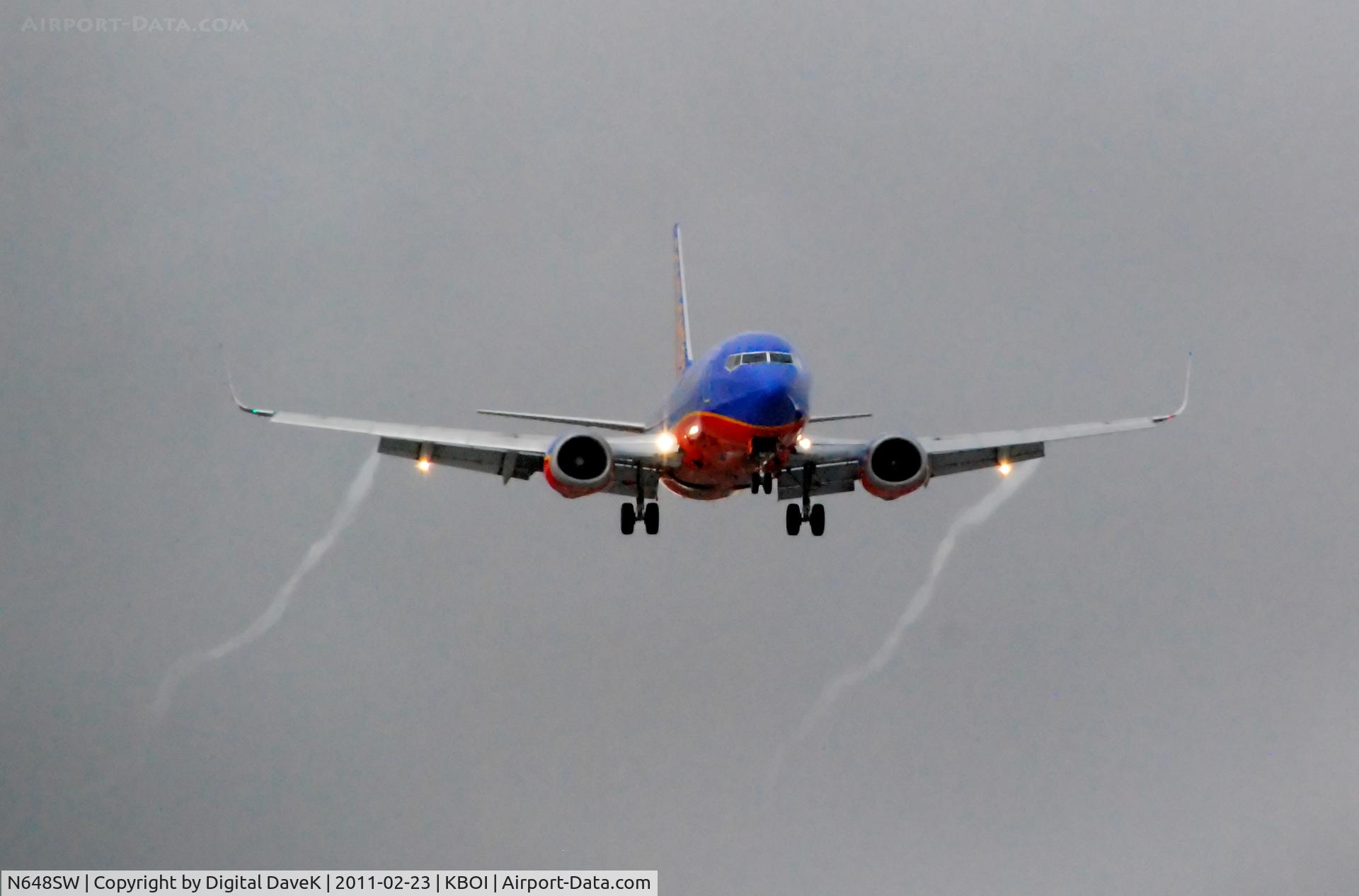 N648SW, 1997 Boeing 737-3H4 C/N 27718, Approach @ KBOI