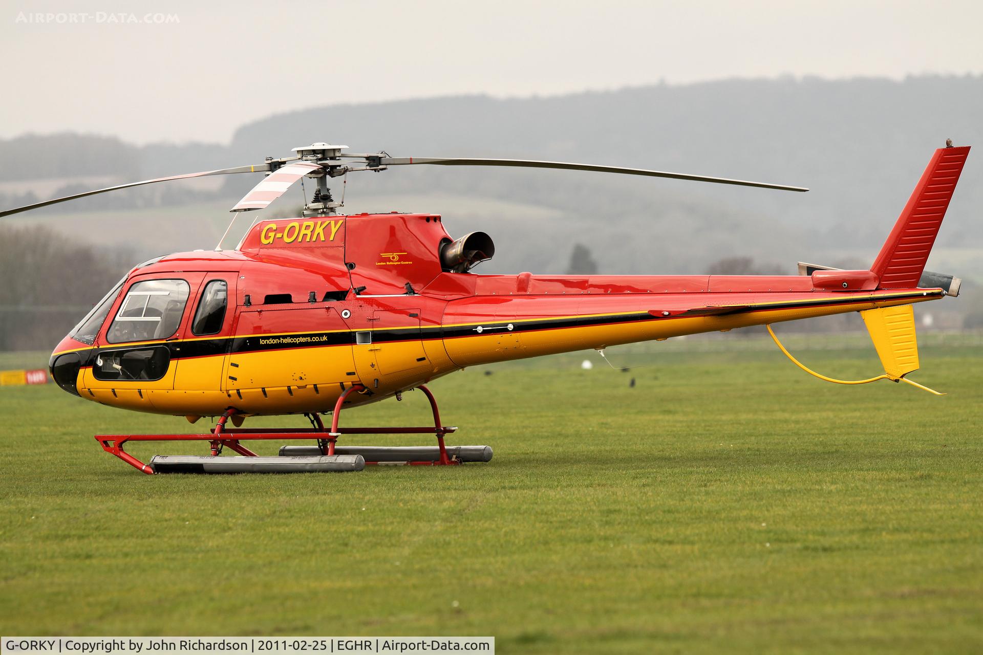 G-ORKY, Eurocopter AS-350B-2 Ecureuil Ecureuil C/N 2153, Parked on Dispersal