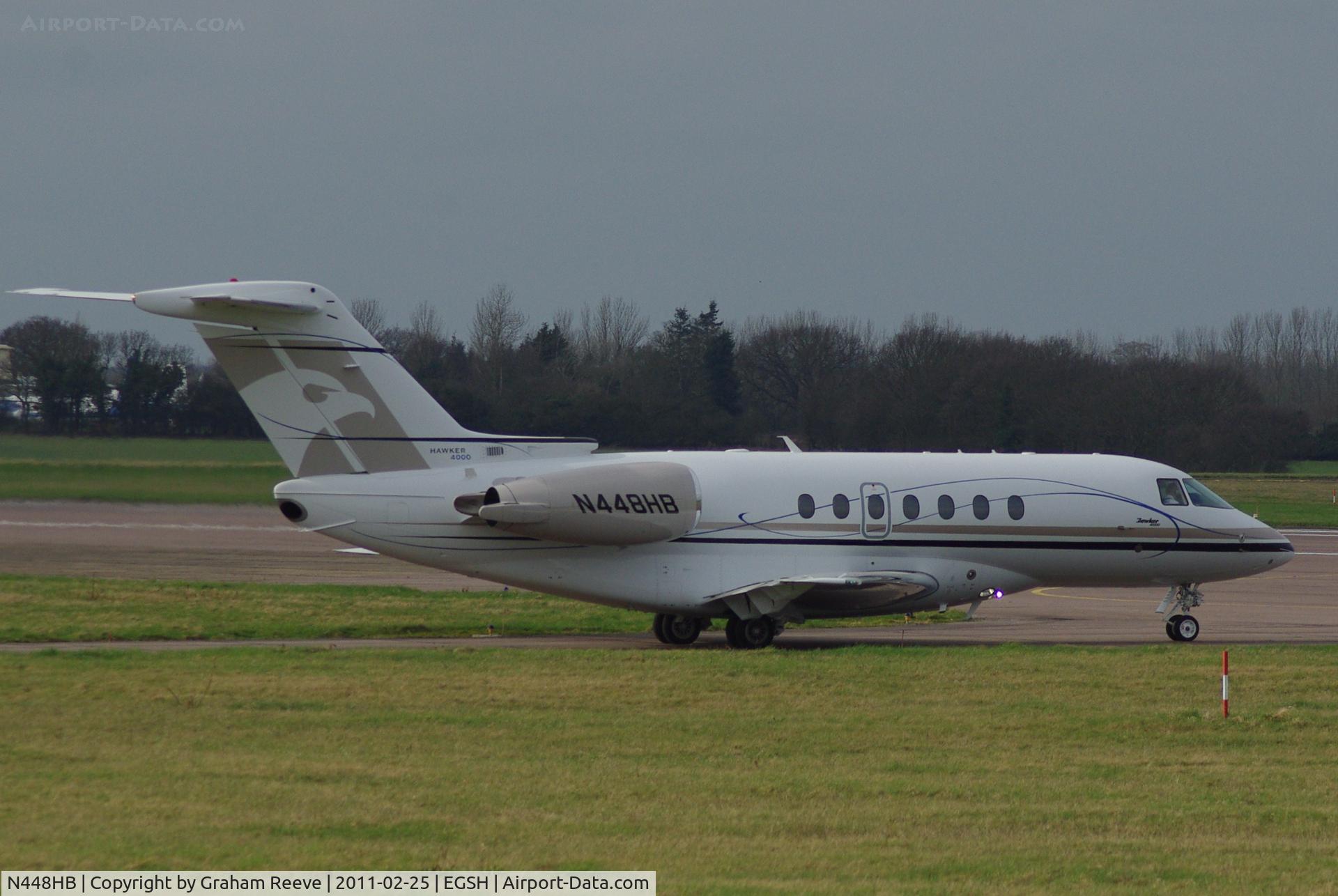 N448HB, 2010 Hawker Beechcraft 4000 C/N RC-48, About to depart.