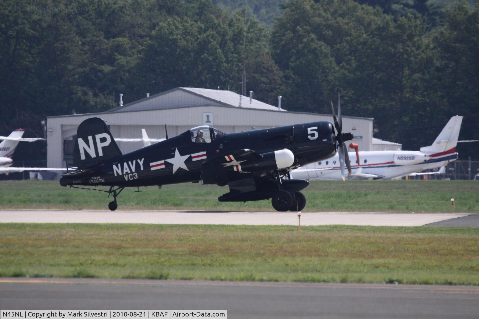 N45NL, 1951 Vought F4U-5NL Corsair C/N 124692, Barnes Municipal Airport, Westfield, MA 2010