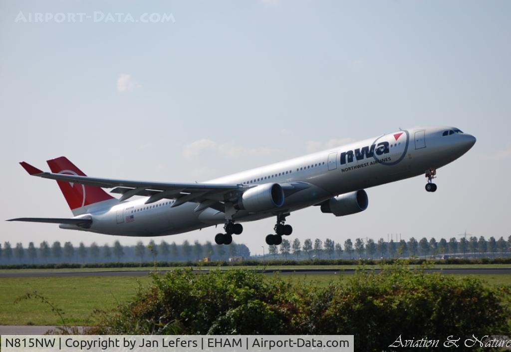 N815NW, 2007 Airbus A330-323X C/N 0817, Departing Schiphol Amsterdam