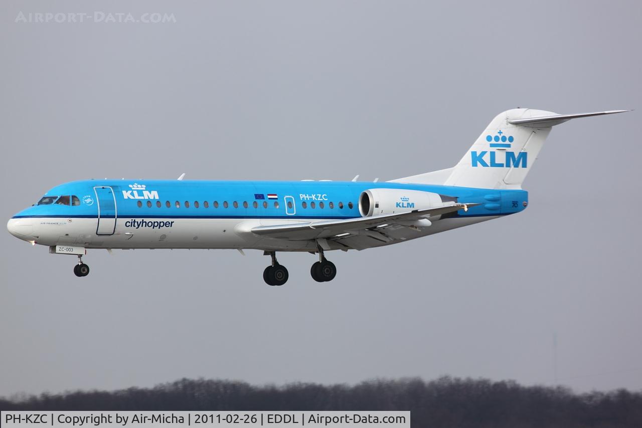 PH-KZC, 1996 Fokker 70 (F-28-0070) C/N 11566, KLM Cityhopper