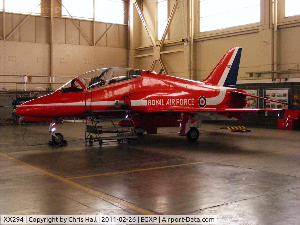 XX294, 1979 Hawker Siddeley Hawk T.1 C/N 122/312119, inside the RAFAT hangar at RAF Scampton