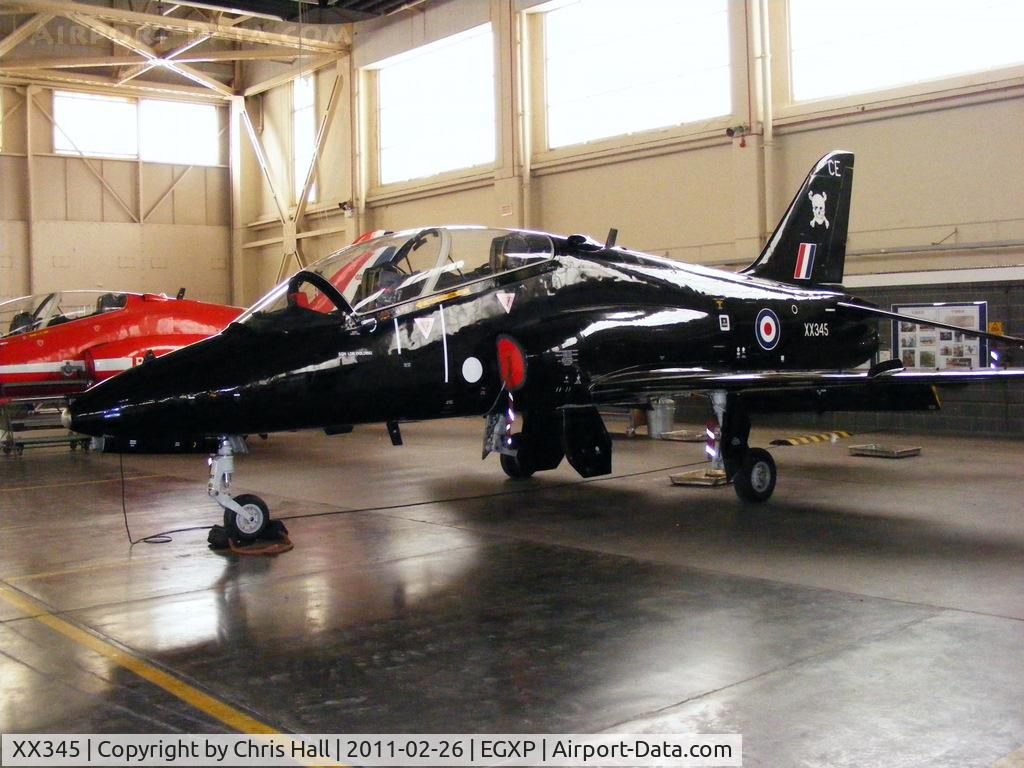 XX345, 1981 Hawker Siddeley Hawk T.1A C/N 194/312169, inside the RAFAT hangar at RAF Scampton