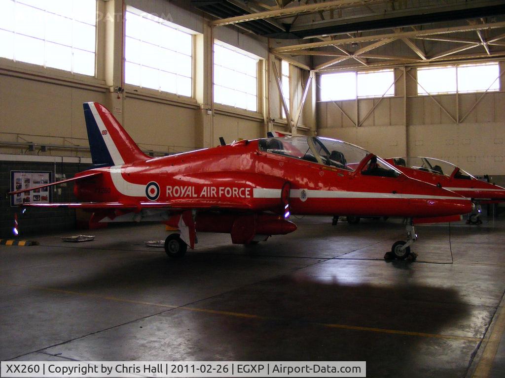 XX260, 1978 Hawker Siddeley Hawk T.1A C/N 096/312096, inside the RAFAT hangar at RAF Scampton