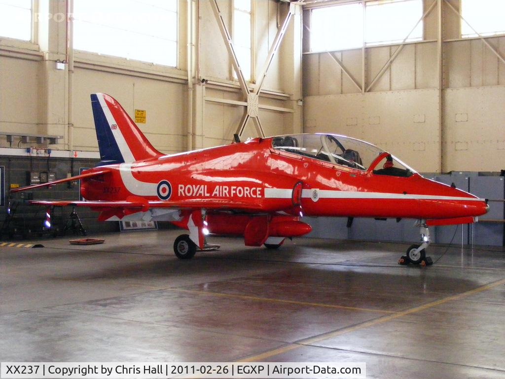 XX237, 1978 Hawker Siddeley Hawk T.1A C/N 073/312073, inside the RAFAT hangar at RAF Scampton