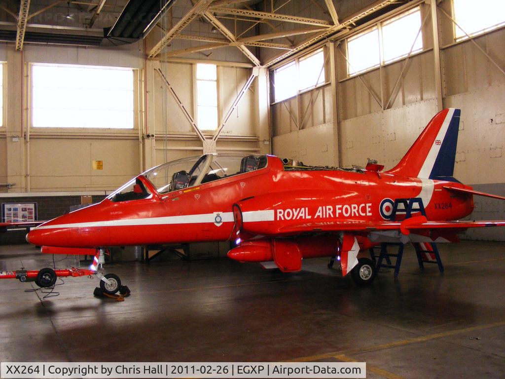 XX264, 1978 Hawker Siddeley Hawk T.1A C/N 100/312100, inside the RAFAT hangar at RAF Scampton