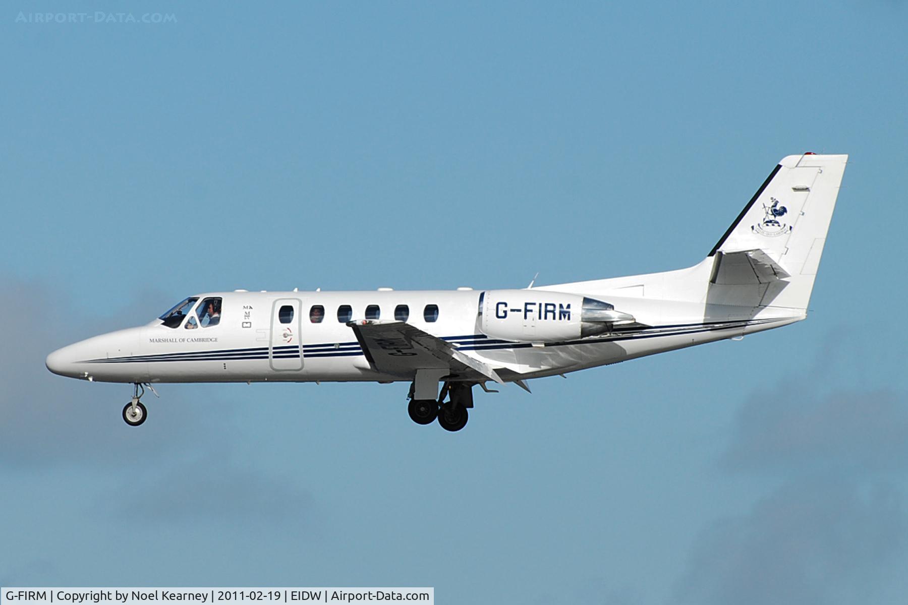G-FIRM, 2000 Cessna 550B Citation Bravo C/N 550-0940, Landing Rwy 28