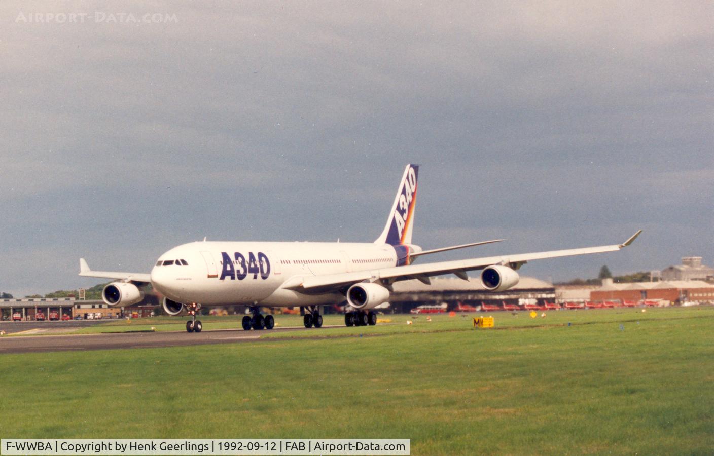 F-WWBA, 1993 Airbus A340-213 C/N 004, Farnborough Air Show 1992