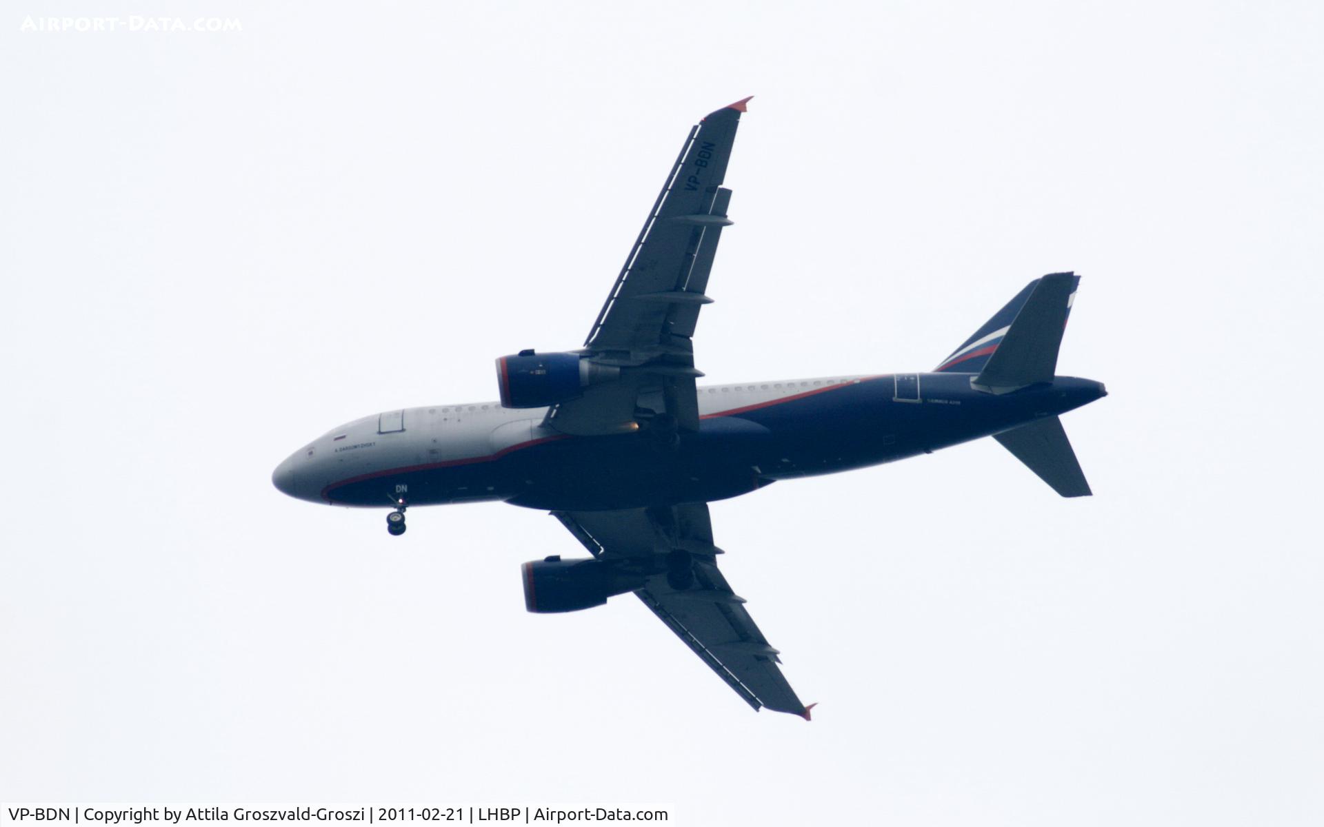 VP-BDN, 2003 Airbus A319-111 C/N 2072, On a landing direction, in Üllö city airspace.