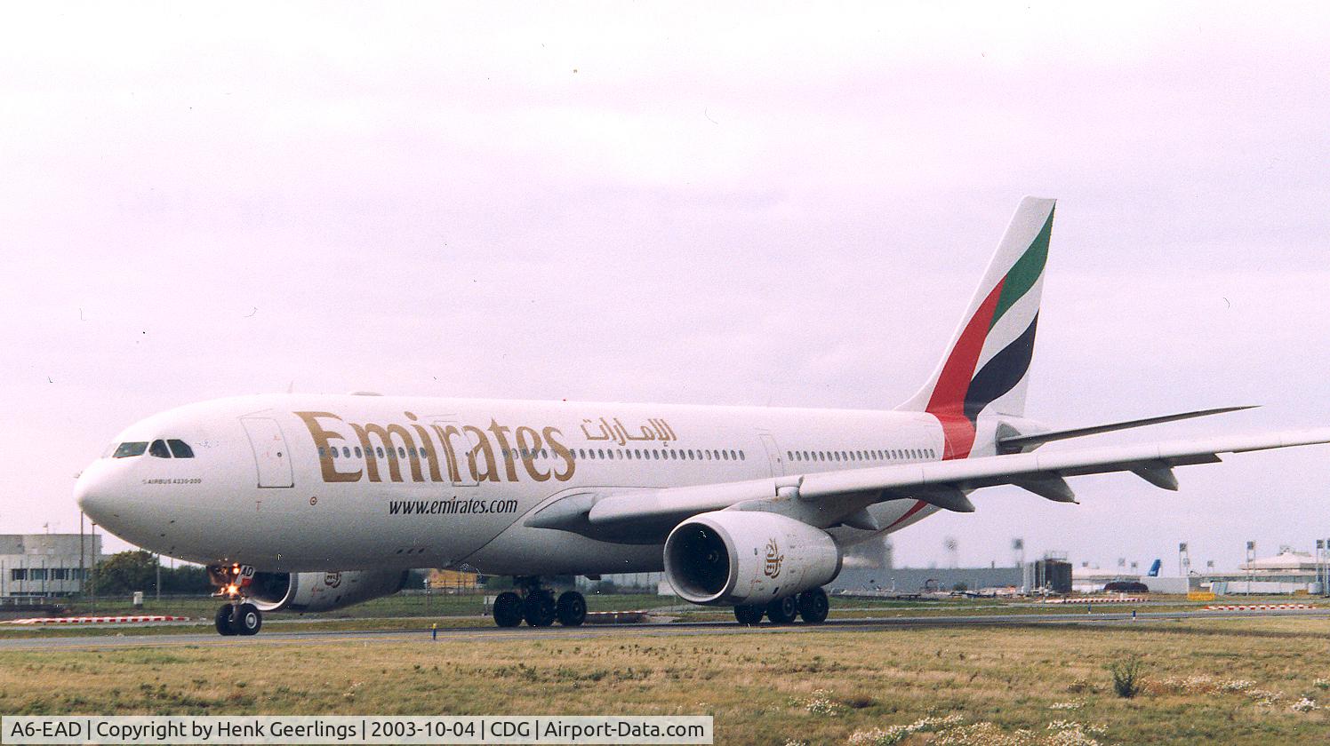 A6-EAD, 2001 Airbus A330-243 C/N 382, Emirates