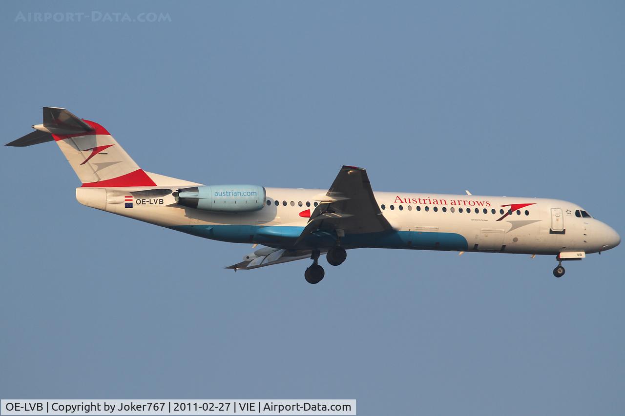 OE-LVB, 1994 Fokker 100 (F-28-0100) C/N 11502, Austrian arrows