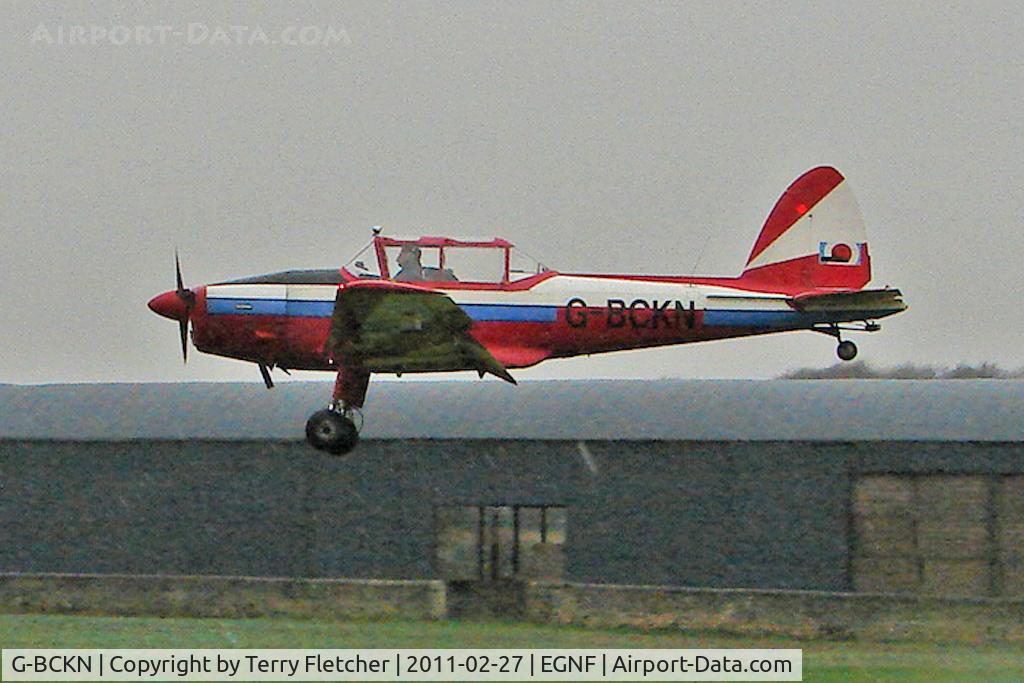 G-BCKN, 1952 De Havilland DHC-1 Chipmunk 22 (Lycoming) C/N C1/0707, 1952 De Havilland DHC-1 Chipmunk 22 (Lycoming), c/n: C1/0707 makes second attempt at landing in torrential rain at Netherthorpe