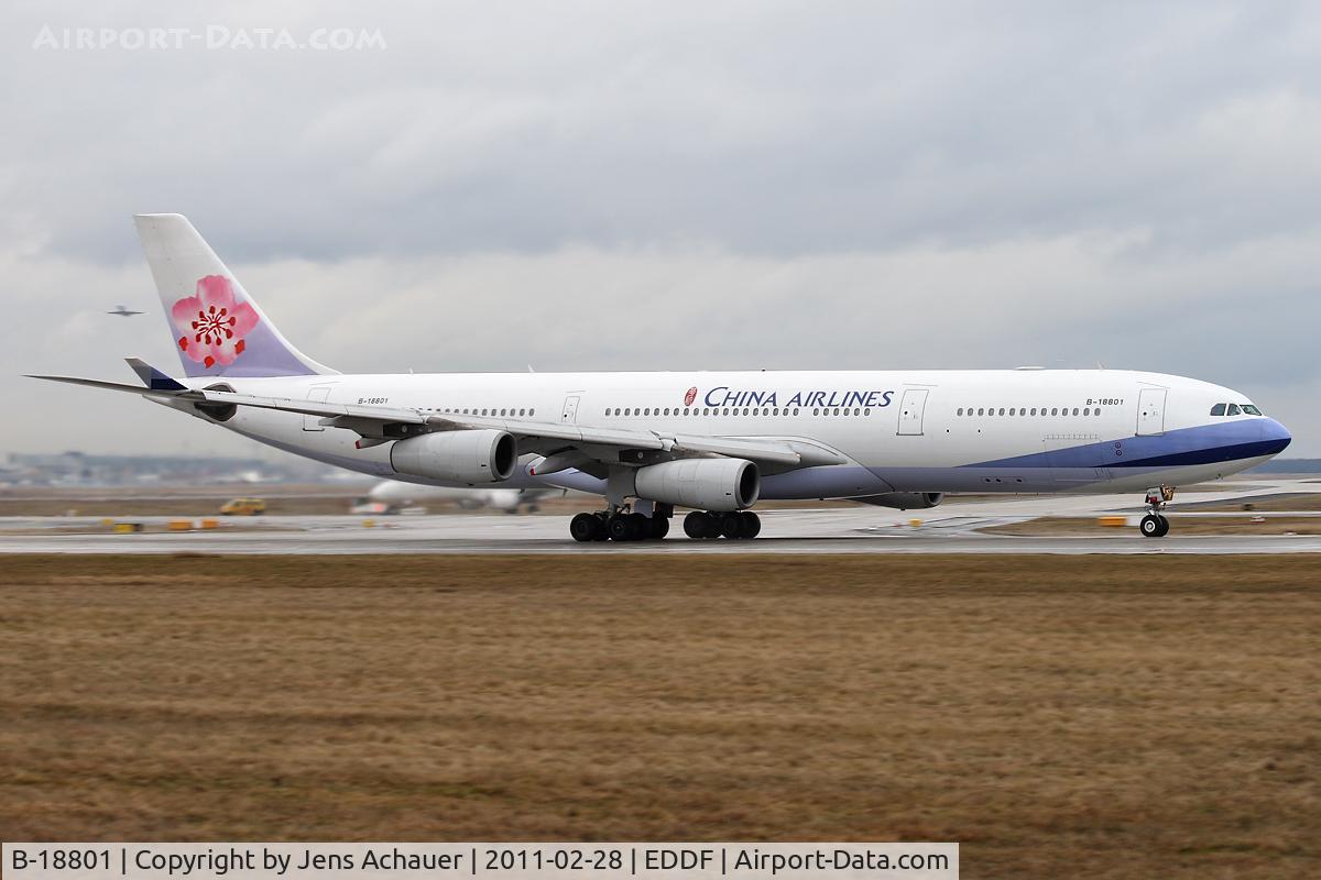 B-18801, 2001 Airbus A340-313 C/N 402, Take off rwy 18