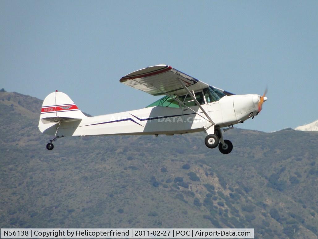 N56138, 1943 Taylorcraft DCO-65 C/N L-5719, Taking off from runway 8L