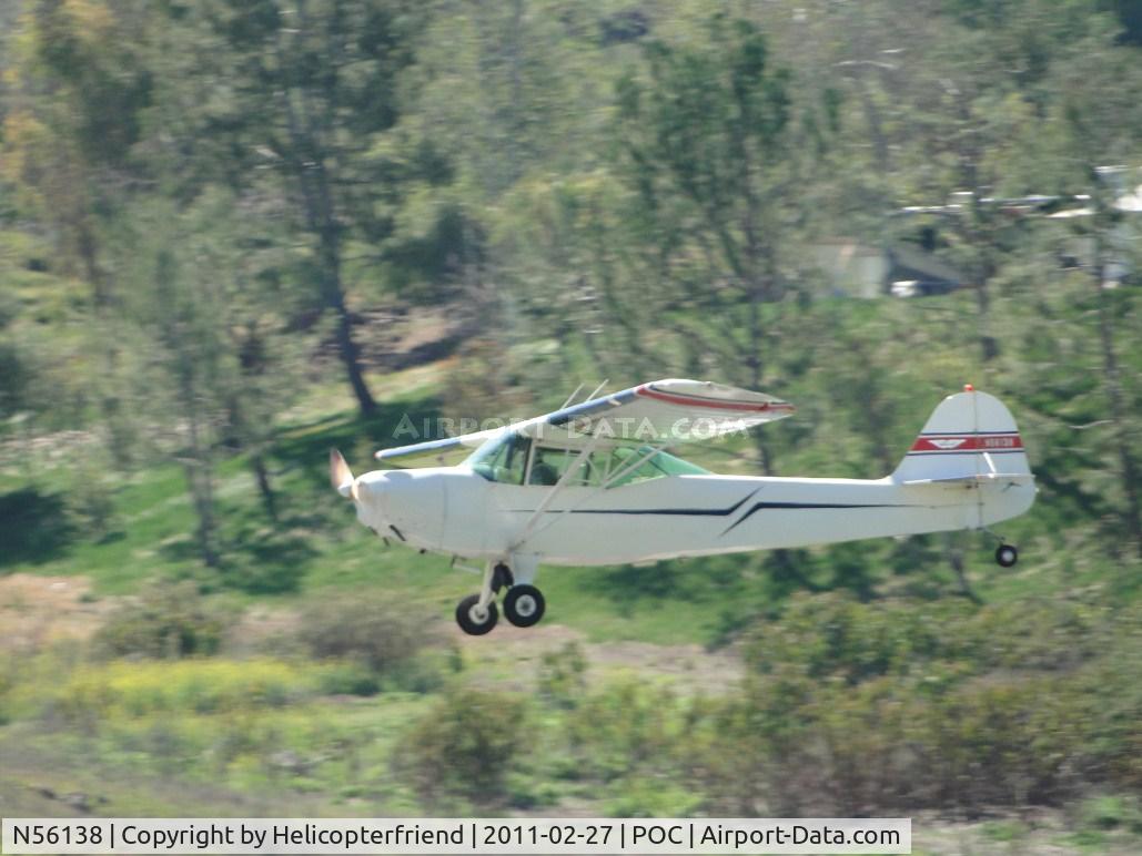 N56138, 1943 Taylorcraft DCO-65 C/N L-5719, On final to runway 8R for touch and go