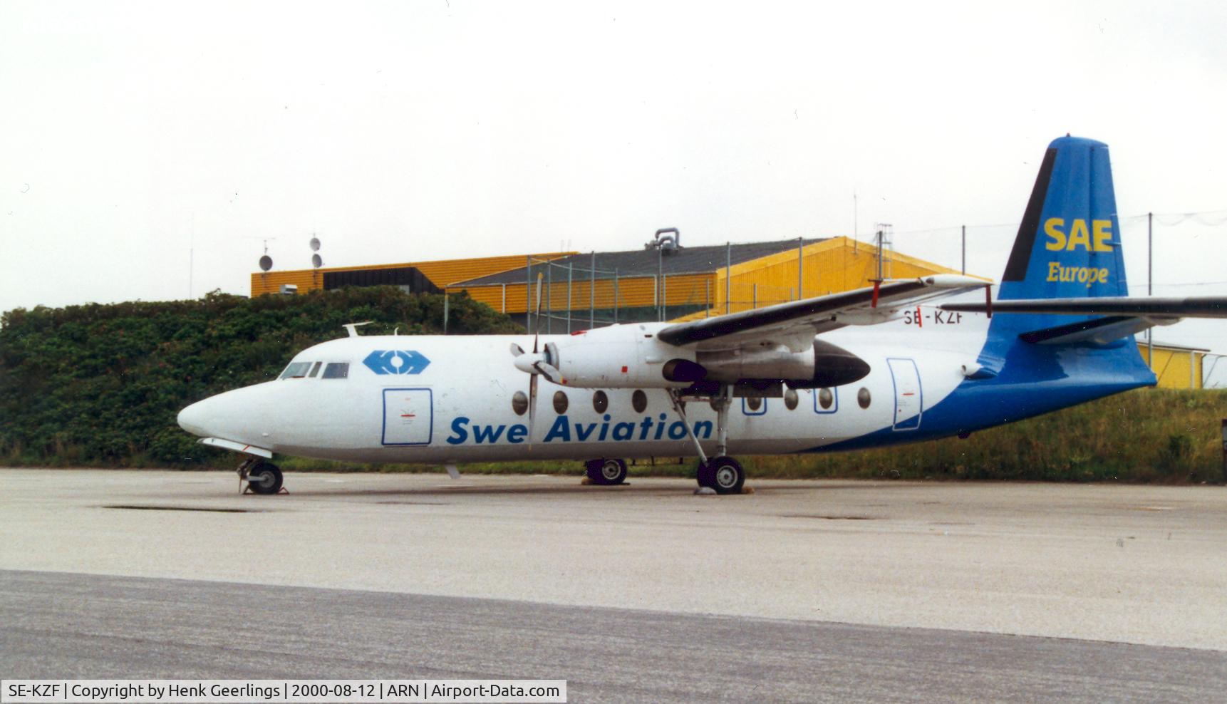 SE-KZF, 1965 Fokker F.27-100 Friendship C/N 10266, Swe Aviation