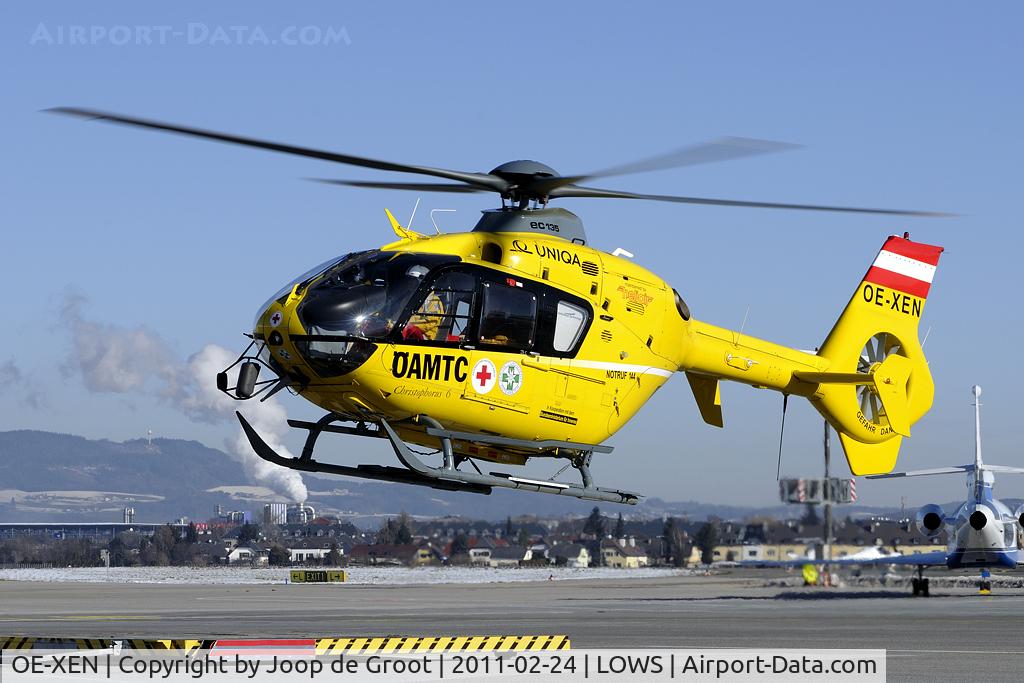 OE-XEN, 2001 Eurocopter EC-135T-2 C/N 0199, landing at Salzburg airport