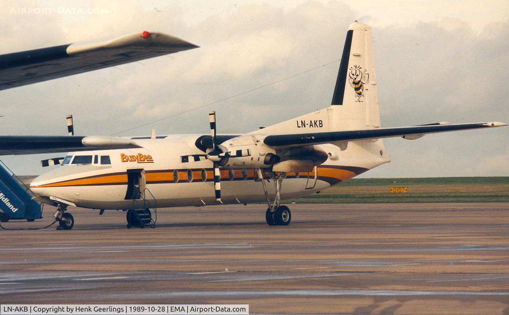 LN-AKB, 1984 Fokker F-27-200 Friendship C/N 10673, BusyBee