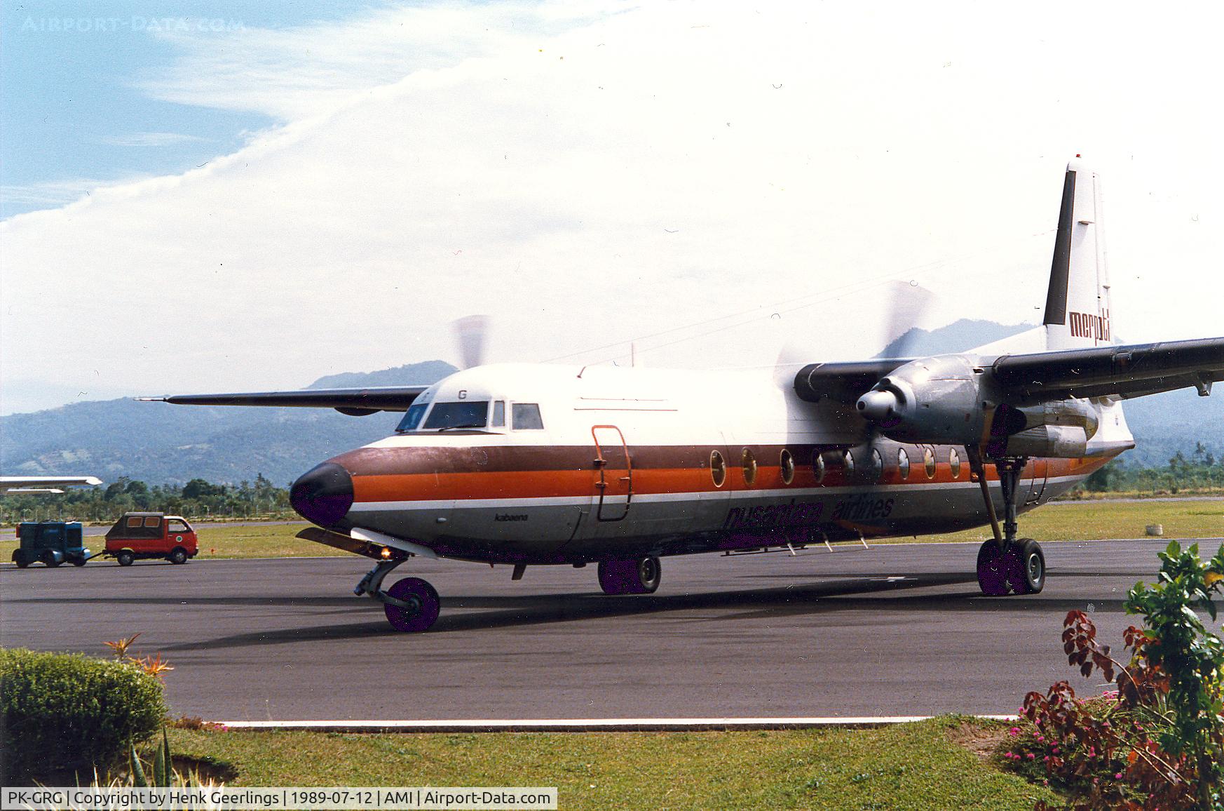 PK-GRG, 1981 Fokker F-27-500 Friendship C/N 10624, Merpati