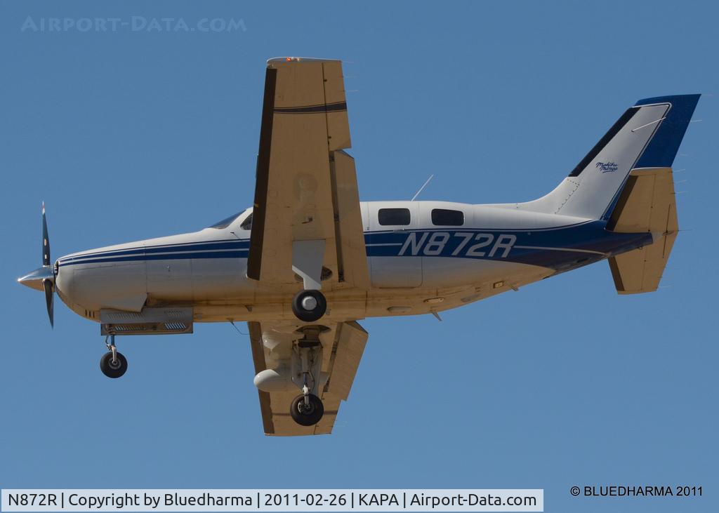 N872R, 1989 Piper PA-46-350P Malibu Mirage C/N 4622028, On Final approach.