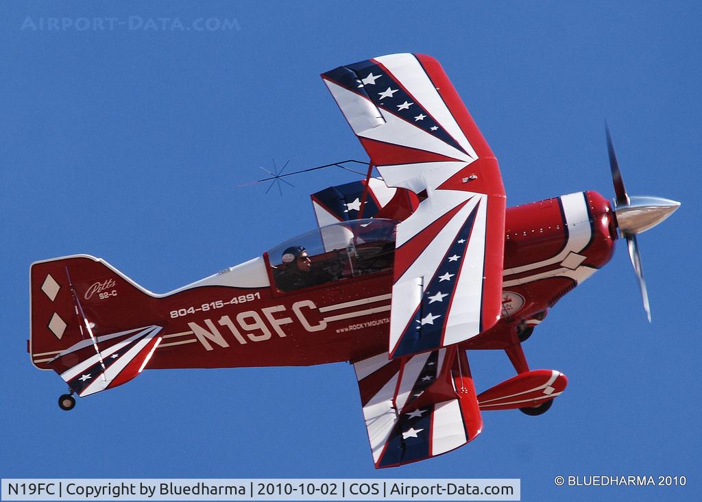 N19FC, 1999 Aviat Pitts S-2C Special C/N 6027, ROCKY MOUNTAIN AIRSPORTS Greg Baker, flying with Colorado Spring-based Rocky Mountain Airsports, will perform for the first time at the 2010 Air Show. At the controls of the Aviat Pitts s2-c, this experienced aerobatic pilot will put on a real show for yo