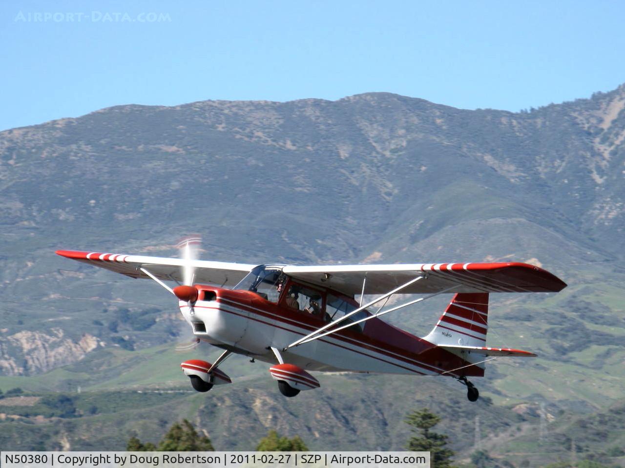 N50380, 1979 Bellanca 7ECA Citabria Citabria C/N 1291-79, 1979 Bellanca 7ECA CITABRIA, Lycoming O-235 115 Hp, takeoff climb Rwy 22