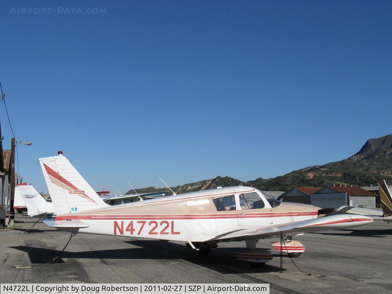 N4722L, 1967 Piper PA-28-180 C/N 28-4044, 1967 Piper PA-28-180 CHEROKEE, Lycoming O&VO-360 180 Hp