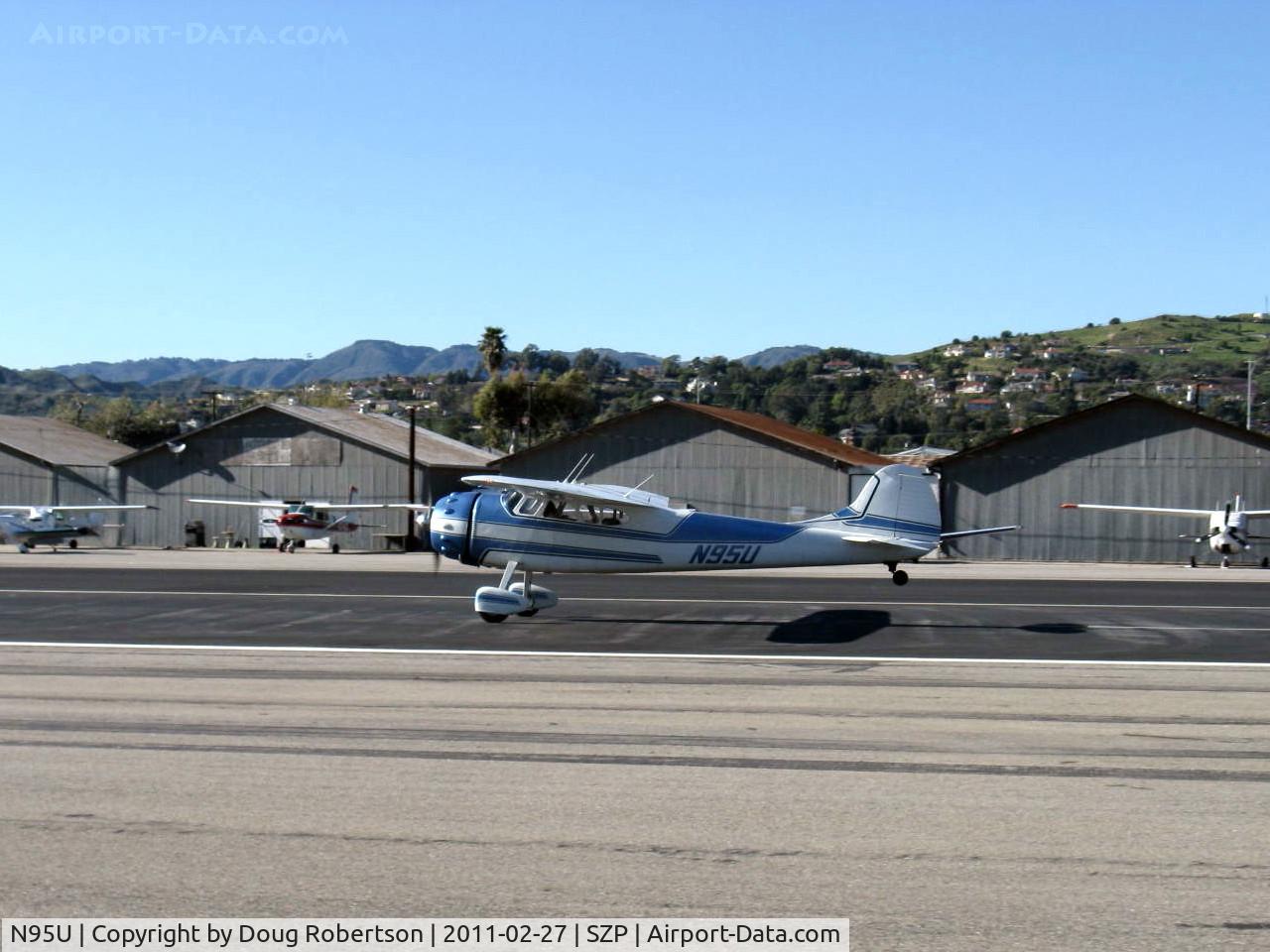 N95U, 1951 Cessna 195A C/N 7714, 1951 Cessna 195A BUSINESSLINER, Jacobs R755A-2 275 Hp, takeoff Runway 22