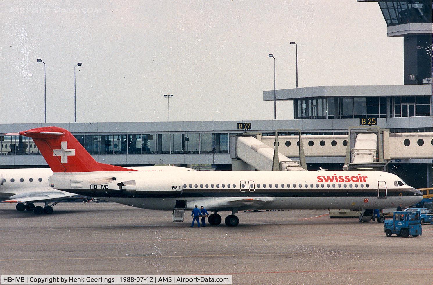 HB-IVB, 1988 Fokker 100 (F-28-0100) C/N 11250, Swissair