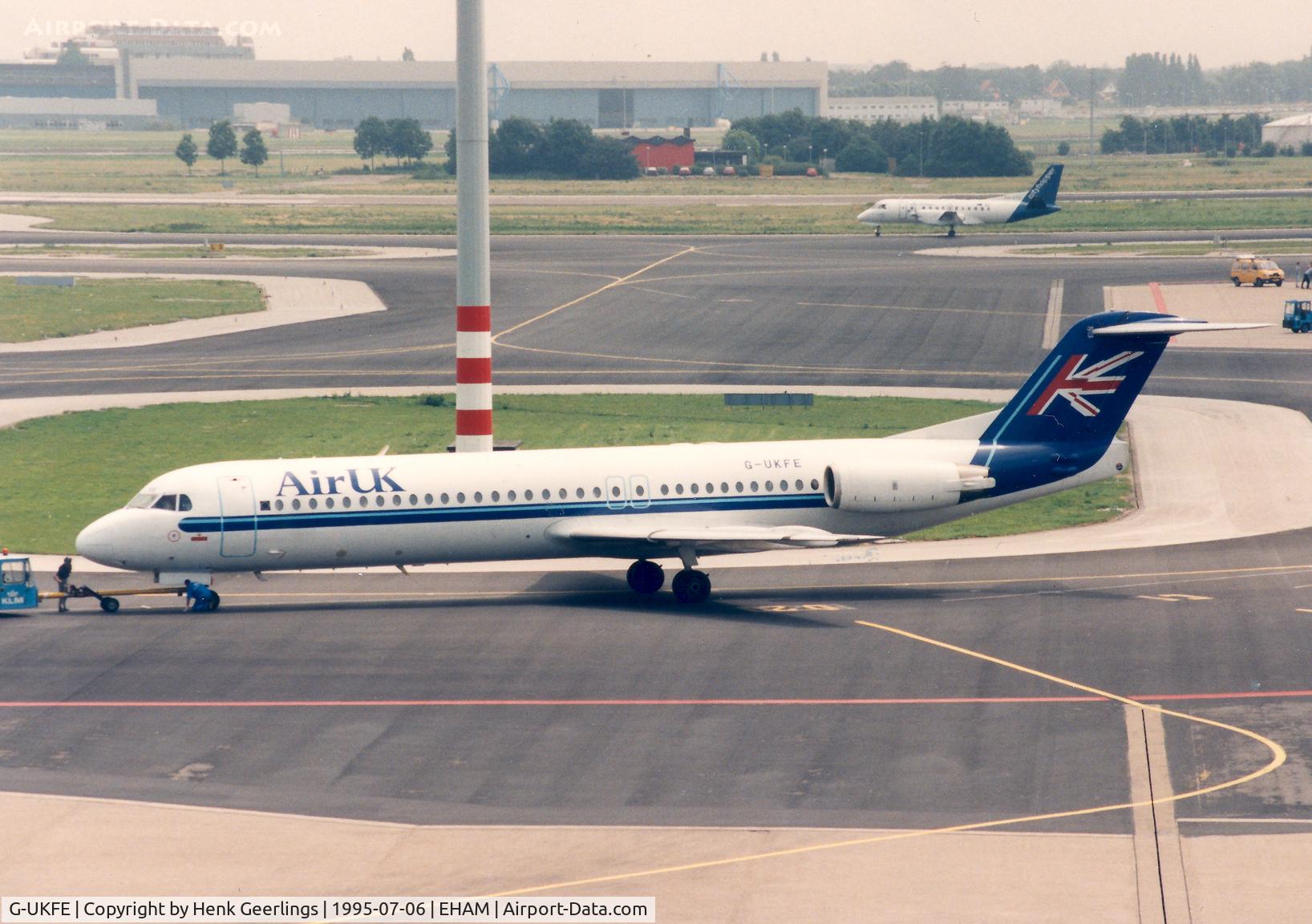 G-UKFE, 1989 Fokker 100 (F-28-0100) C/N 11260, Air UK