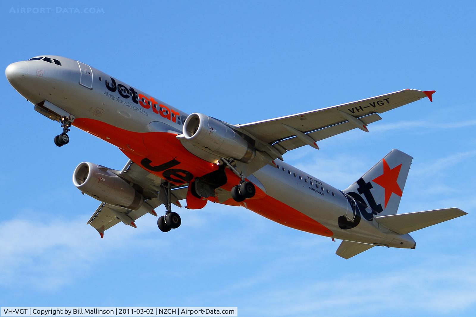VH-VGT, 2009 Airbus A320-232 C/N 4178, away to WLG