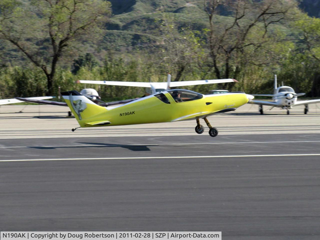 N190AK, 2004 Aero Designs Pulsar C/N KP-1, 2004 Kozloff PULSAR 'Crystal', Rotax 912, landing Rwy 22
