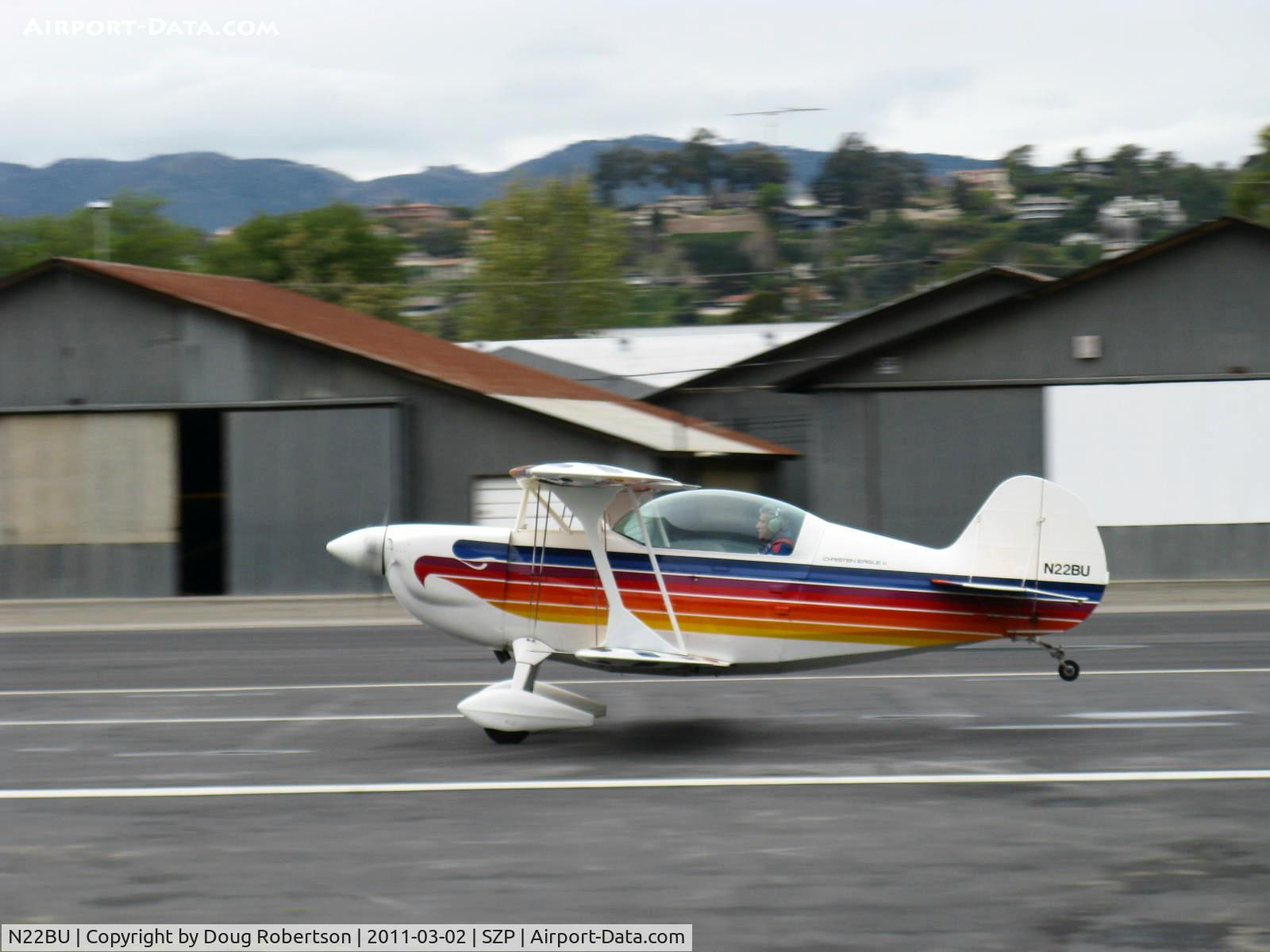 N22BU, 1987 Christen Eagle II C/N BRUNER 0001, 1987 Bruner/Ulmer CHRISTEN EAGLE II, Lycoming AEIO-360 180 Hp, another touch & go Rwy 22