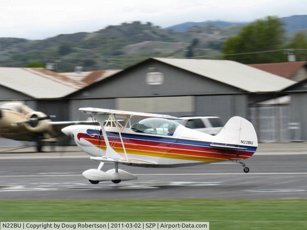 N22BU, 1987 Christen Eagle II C/N BRUNER 0001, 1987 Bruner/Ulmer CHRISTEN EAGLE II, Lycoming AEIO-360 180 Hp, touch & go Rwy 22