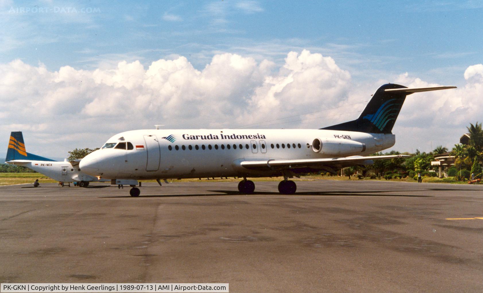 PK-GKN, 1983 Fokker F-28-4000 Fellowship C/N 11196, Garauda , departure from Mataran
