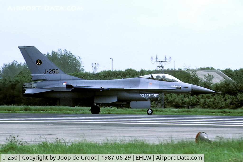 J-250, 1978 Fokker F-16A Fighting Falcon C/N 6D-39, adorned with a sharks mouth