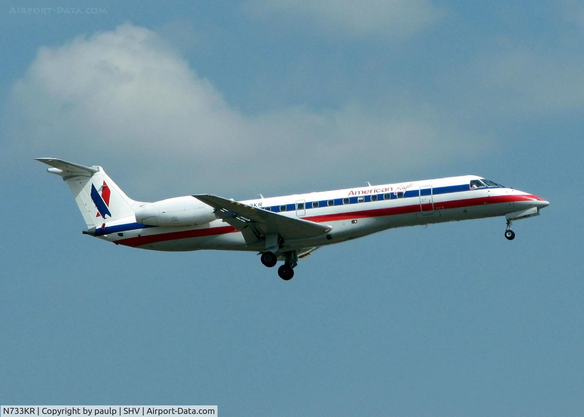 N733KR, 2001 Embraer ERJ-135LR (EMB-135LR) C/N 145368, Landing at Shreveport Regional.